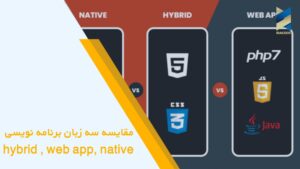 مقایسه سه زبان برنامه نویسی hybrid , web app, native