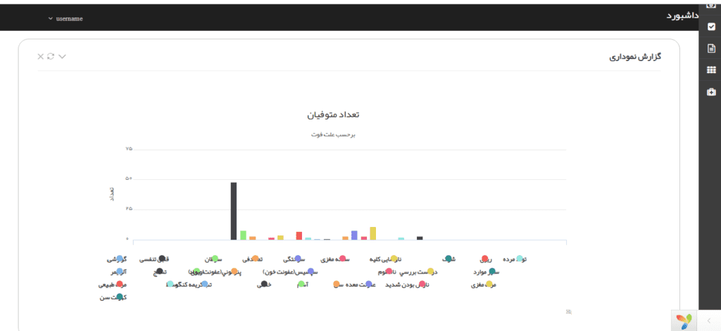 گزارشات مدیریتی نرم افزار آرامستان ایراکد